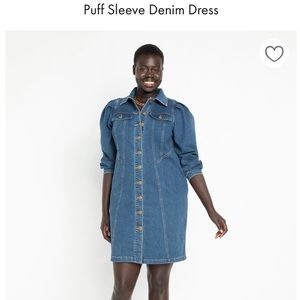 Eloquii Puff Sleeve Denim Dress